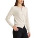 thumbnail image 4 of Suéter ligero de mujer Inspire Chic, con cuello redondo, botones, de manga larga, color beige, 4 of 6
