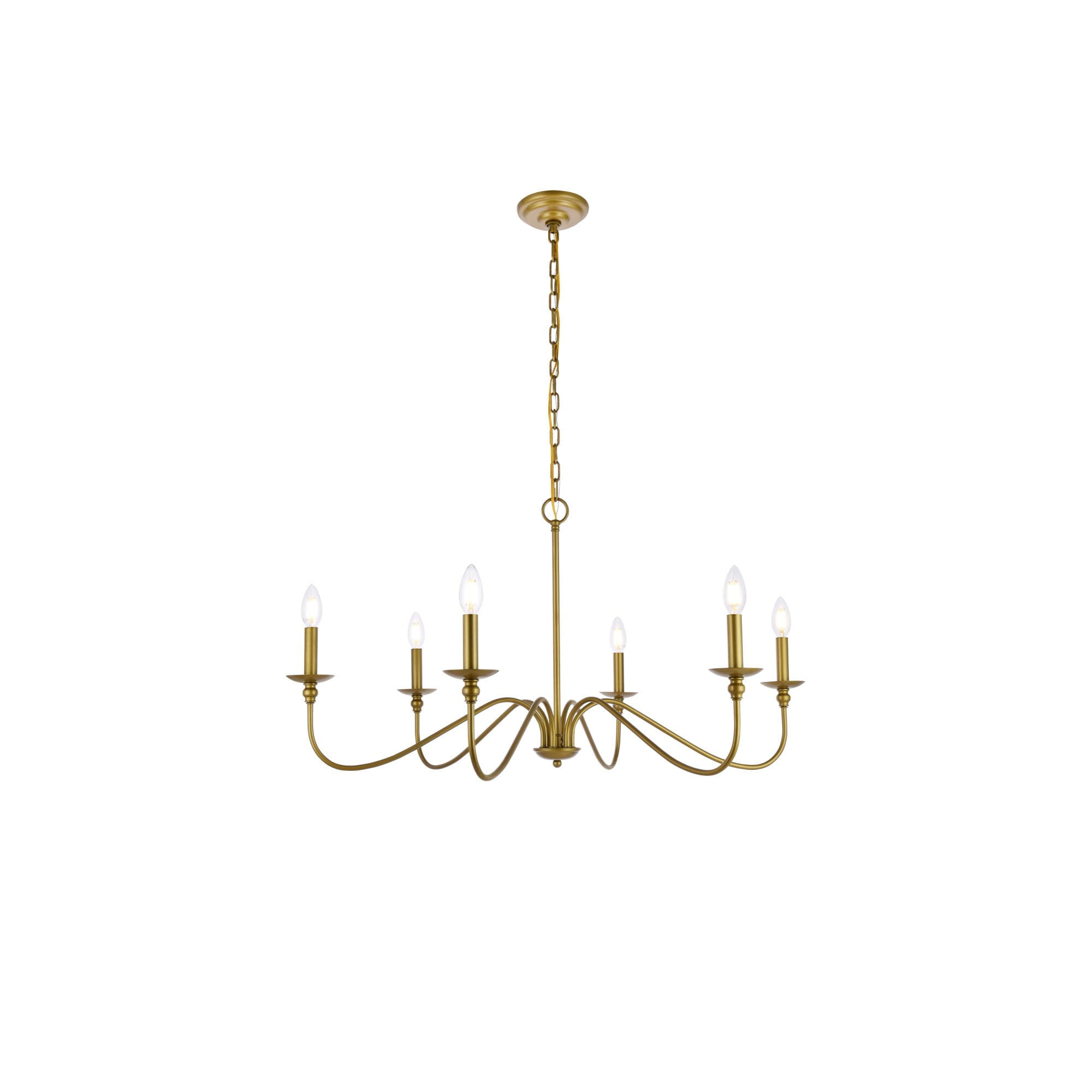 6 light brass chandelier