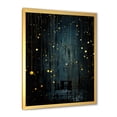 thumbnail image 2 of Designart "Japanese Starry Night in Black and Yellow" Landscapes Framed Wall Art - Traditional Black Japan Living Room Framed Canvas Art, 2 of 6