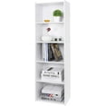 thumbnail image 6 of PRZL 5 Tier Open Bookshelf, 52 Inch Bookcase Storage Rack for CDs Movies Book, Freestanding Wood Open Bookshelf for Living Room Bedroom Study Office, White, 6 of 16