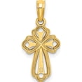 thumbnail image 4 of 14K Yellow Gold Cut-Out Polished And Textured Cross Charm Made In United States k8339, 4 of 5