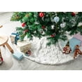 thumbnail image 4 of Falda DegGod para árbol de Navidad, felpa, piel sintética blanca como la nieve, 90 cm, 4 of 8