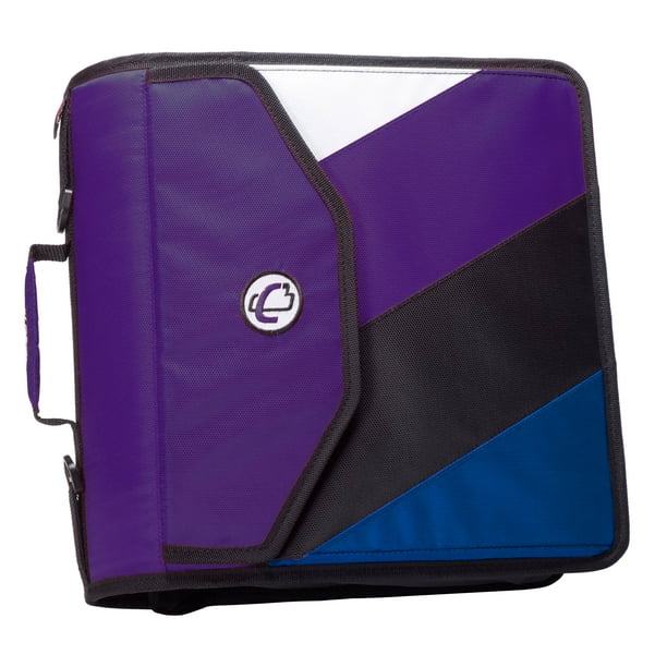 Case It Zipper Binder with Backpack Straps, Purple, 4 inch, D186BB