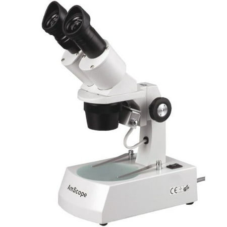 AmScope SE305R-AZ Forward-Mounted Binocular Stereo Microscope, WF10x and WF20x Eyepieces, 10X/20X/30X/60X