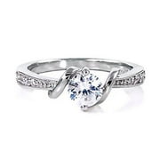 TRUSTMARK JEWELERS Entwined Love: Ice on Fire CZ Promise Friendship Band Ring 925 Silver sz 5.5