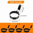 thumbnail image 3 of Food-Grade Non-Stick Stainless Steel 4-Pack 3" Round Egg Rings - For Griddle, Grill, Stovetop, Camping, Easy Clean, 3 of 6