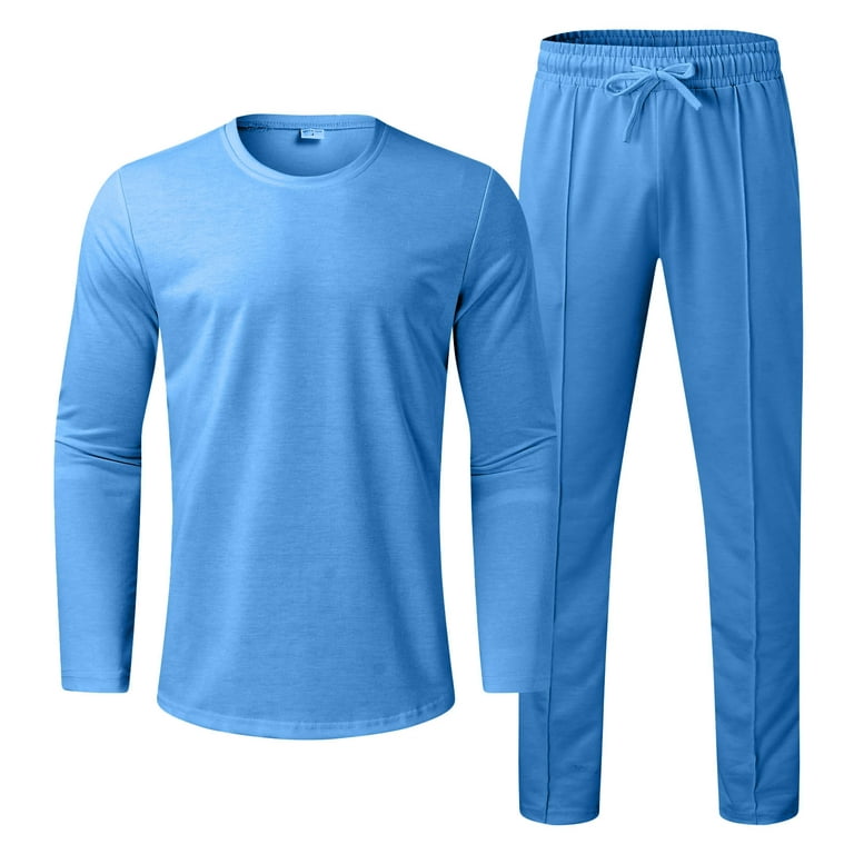 jsaierl Men's Tracksuits Tight T-Shirt and Pants Set Outfit Two