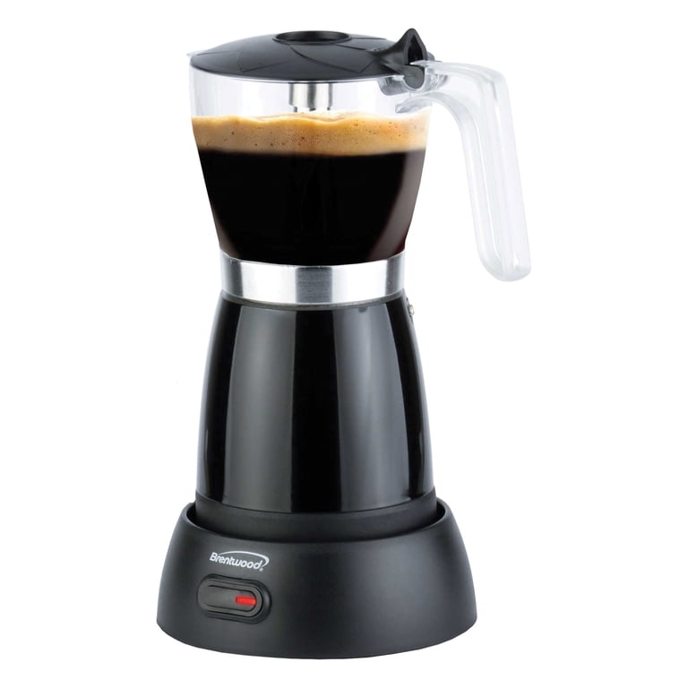 Brentwood 6-Cup Electric Moka Pot Espresso Machine, Black