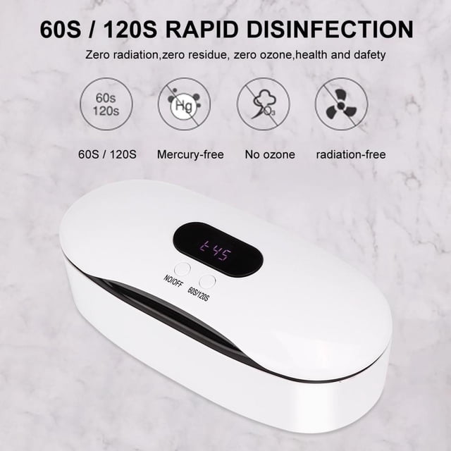 Caja Esterilizador Uv, Caja De Desinfección Uv Led, Máquina De Limpieza Lámpara Led Purple Inteligente Para Herramientas De Manicura(Blanco) EOTVIA NO