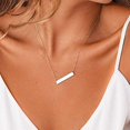 thumbnail image 5 of Gargantilla en capas, hecha a mano, chapada en oro de 14 quilates, collar con colgante en forma de Y, collar de disco de barra multicapa, gargantilla ajustable en capas para mujer JM, 5 of 5