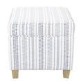 thumbnail image 4 of HomePop Square Transitional Wood and Fabric Ottoman with Lift Off Lid in Blue, 4 of 11
