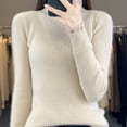 thumbnail image 4 of Long Sleeve Shirts for Women Winter Fall High Mock Neck Sweater Crochet Thermal Plain Tops Shirt Blouses Women 2026, 4 of 9