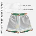 thumbnail image 3 of FORMRS Boys Swim Trunks Quick Dry Mesh Liner Boardshorts Sizes XS-XL, Beige Floral Wave, 3 of 7