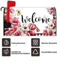 thumbnail image 3 of Housse Magnétique de Boîte aux Lettres Welcome 21x18 Po Tulipes Rouges, Fleurs de Printemps, Papillon Tissu Imperméable pour Décoration de Jardin et de Cour, 3 of 6