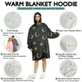 thumbnail image 5 of Wearable Oversized Blanket,Dark Blue Sun Moon Wreath Pattern Wearable Blanket Hoodie for Adults,Cozy Hooded Blankets with Super Pockets,Super Warm Fuzzy Pullover for Women & Men, 5 of 6