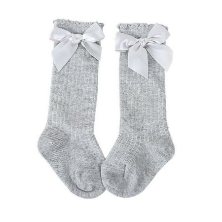 

Bowanadacles Baby Girls Knee High Stockings Cotton Bow Knee Tight