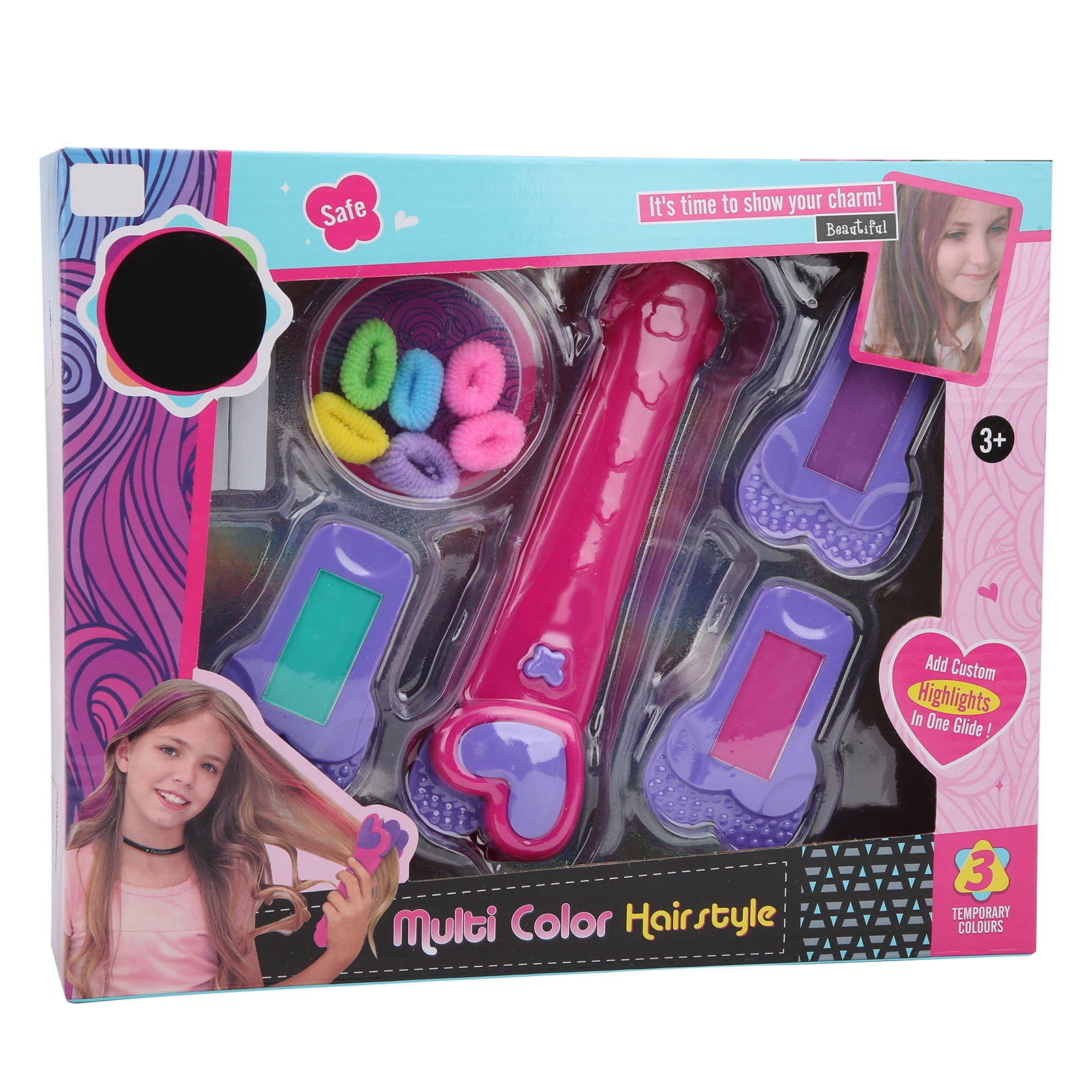 Child Hair Dye, Easy To Easy To Color Safe Non-Toxic Hair Chalk, For 3  Years Old + Gift  
