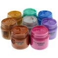 U.S. Art Supply 8 Color Metallic Acrylic Paint Jar Set 100ml Bottles (3