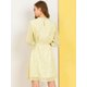 thumbnail image 4 of Vestido Floral Vintage A-Línea Escote Con Ribete De Volantes Cintura Del Lazo Para Mujeres Beige M Unique Bargains Vestido, 4 of 6