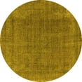 thumbnail image 1 of Ahgly Company Machine Washable Indoor Round Oriental Yellow Industrial Area Rugs, 6' Round, 1 of 4