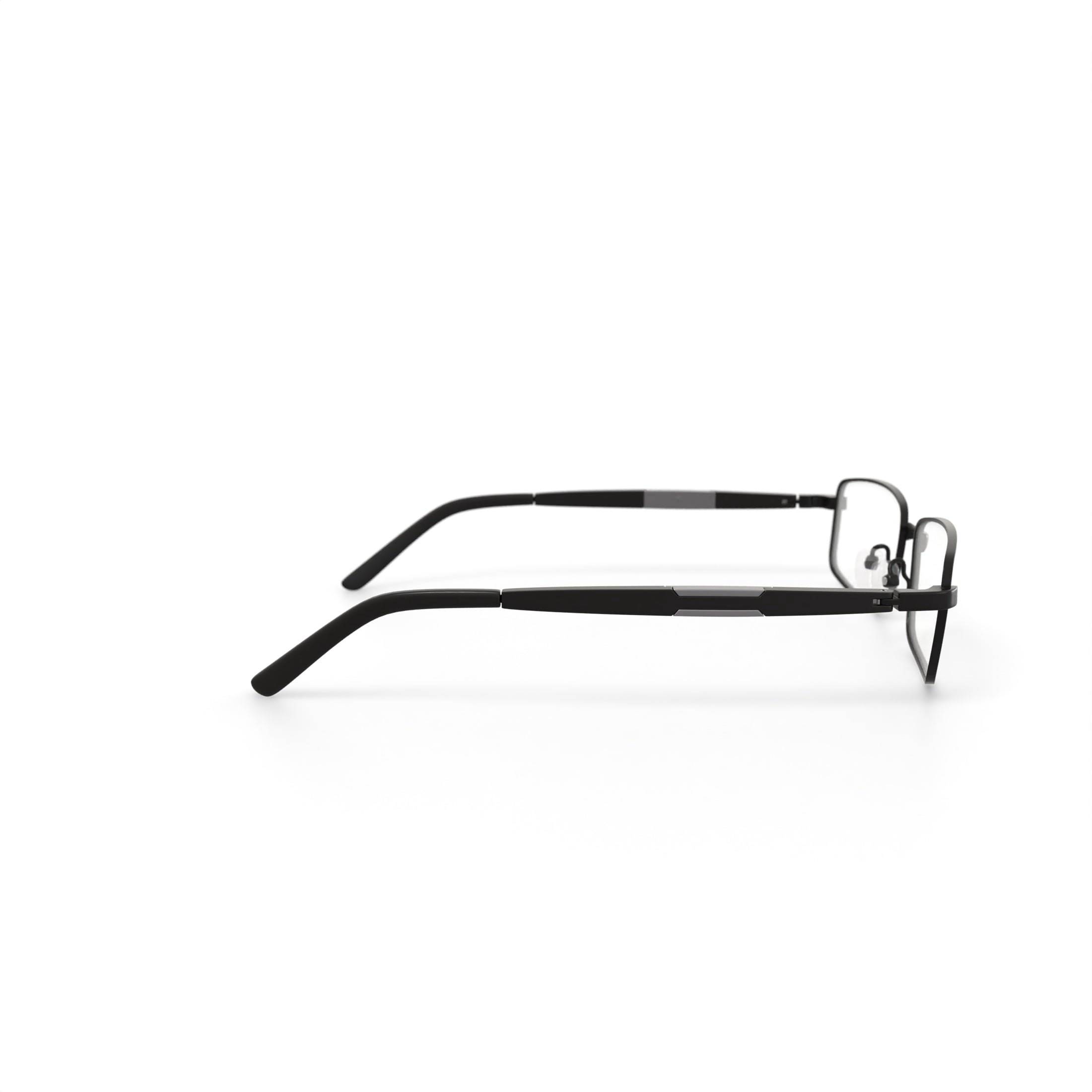 Octo 180 Men's Sportsman Rectangular Prescription Eyeglasses with Case, Black