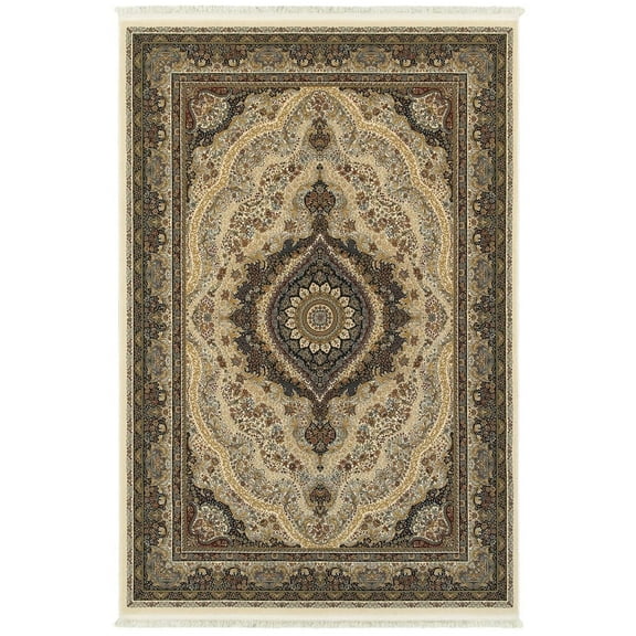 Oriental Weavers Masterpiece Area Rug - 111W2 - 7'10" x 10'10" - in Ivory/ Multi - Vintage Inspired, Stain Resistant, Family and Pet Friendly , Dining, Living Room Rug