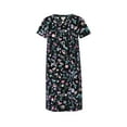 thumbnail image 6 of Aria Women’s Short Sleeve Split Neck Henley Cotton Nightgown 40”, Sizes XS to 5X, 6 of 6
