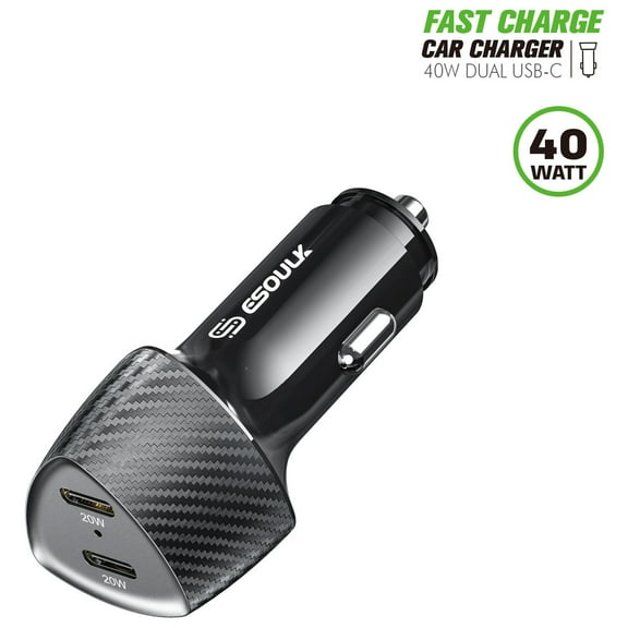 20W   20W USB-C PD 3.0 Fast Car Charger with PPS - Black