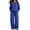 Blue, variant on Women's Sweatsuit 2 Piece Outfit Long Sleeve Crew Neck Sweatshirt with Kangaroo Pocket Wide Leg Pants Soft Relaxed Fit Casual Lounge Wear Set for Fall Winter Daily Wear Dark Gray L