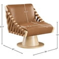 thumbnail image 5 of Pemberly Row Contemporary Cognac Vegan Leather Swivel Accent Chair, 5 of 8