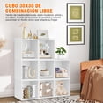 thumbnail image 3 of Librero Organizador de Cubos, Estante de Exhibición Independiente, Cubos Apilables, Combinación Libre, Libreros de Exhibición para Sala, Dormitorio, Gabinete de Almacenamiento Blanco 1PZ, 3 of 4