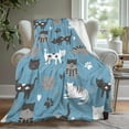 thumbnail image 4 of Danhjin Cozy Throw Blanket Cute Cats Printed, Soft Lightweight Flannel Bed Blanket for Couch Bedroom Dorm, Machines Washable All-Season Decorative Warm Blanket for Home Office, 39.37x27.55in, 4 of 6