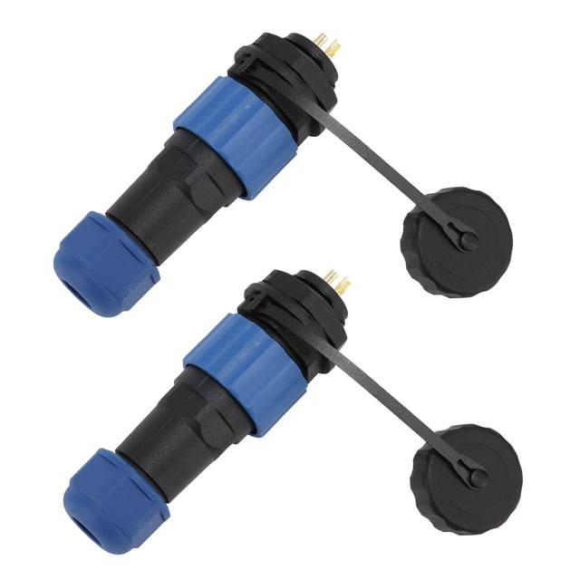 SD16 Plugs And Sockets, G3/8 Thread Solid Contact Pin Flame Retardant High Temperature Resistant SD16 IP68 Waterproof Connector For Instrumentation SD16 2Pin Rear Nut,SD16 3Pin
