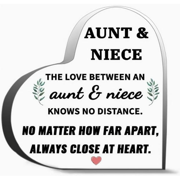 Aunt Gifts Gifts For Aunt Gifts For Aunts From Niece Aunt Gifts From Niece Best Auntie Ever Gifts Heart Shape Acrylic Sign Gifts For Family Coworker Home Decorative Signs,4x4 inch