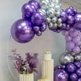 thumbnail image 2 of MOXMAY Purple Silver Balloon Garland 127 Pcs 18In 12In 10In 5In Latex Balloons Arch Kit for Baby Shower Bridal Shower Birthday Party Decors (Purple Silver), 2 of 3