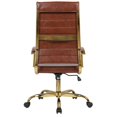 thumbnail image 7 of Pemberly Row High-Back Leather Office Chair With Gold Frame in Brown, 7 of 7