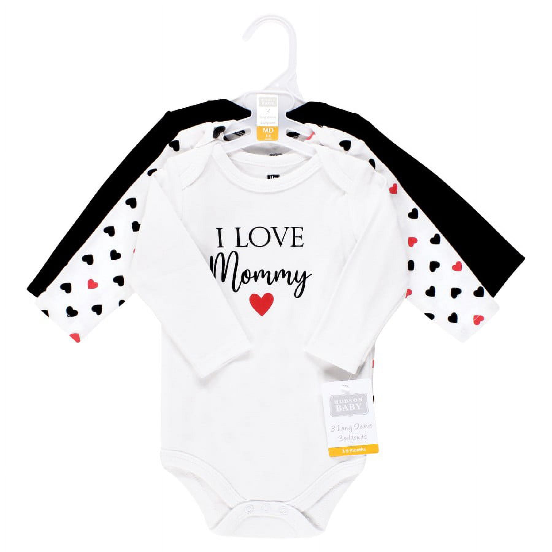 Hudson Baby Cotton Long-Sleeve Bodysuits, 3-Pack, Newborn- 24 Months