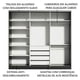 thumbnail image 5 of Ropero Closet Madesa 3 Puertas 1 Espejo N/N/B, 5 of 5