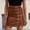 Brown, variant on Faux Leather Skirt For Women Beaded PU Leather Split Bodycon Skirt Fashion Rivet Decor Slim Fit Party Skirt Women's Skirts Brown