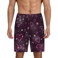thumbnail image 2 of Picia Snowflakes and Hearts Pajama Shorts for Men, Men's Pajama Bottoms, Sleepwear,Short Pajama Pants-XX-Large, 2 of 9