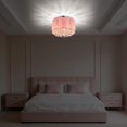 thumbnail image 4 of Lámpara de techo tipo candelabro LaLuLa rosa con cristales, 3 luces, montaje al ras, 120 V, 4 of 9