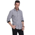 thumbnail image 6 of Uniexcosm Men's Dress Shirts Long Sleeve for Men Business Stripe Shirt, 6 of 10