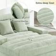 thumbnail image 5 of Oversized Chaise Lounge Chair Indoor, 57" W Chenille Upholstered Sofa Bed with Adjustable Backrest & LED Light Strip, Comfy Deep Seat Sleeper Couch Reading Chairs, for Living Room, Green, 5 of 9