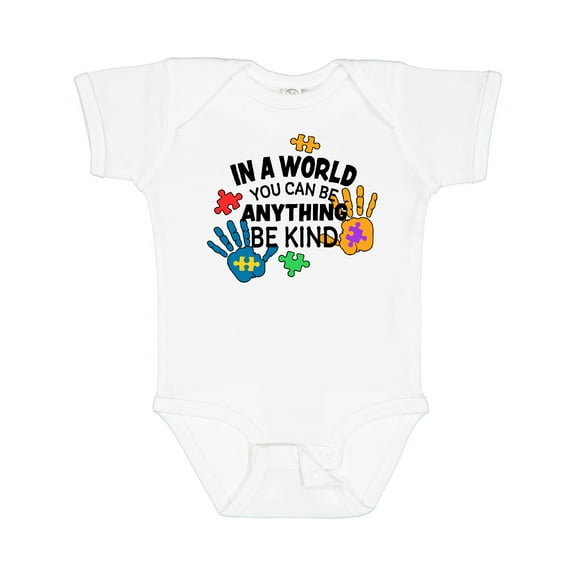 Inktastic In a World You Can Be Anything Be Kind Autism Awareness Boys or Girls Baby Bodysuit