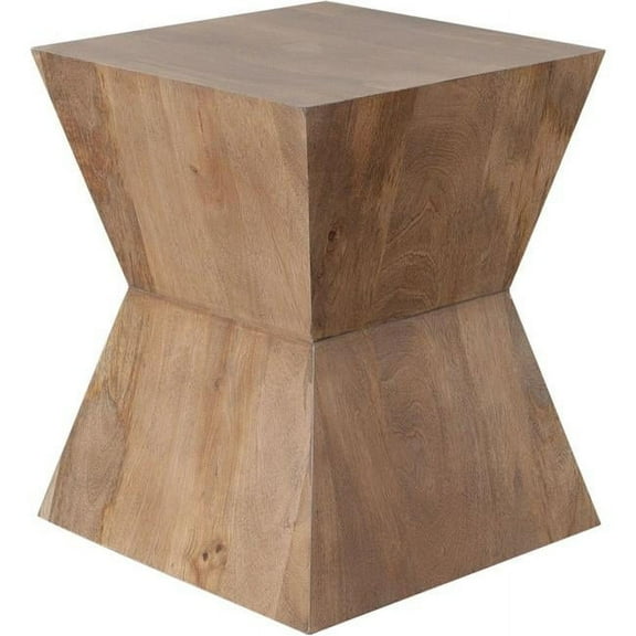 Diamond Sofa NARAETCR Nara Sculptured Pedestal End Table - Caramel & Walnut