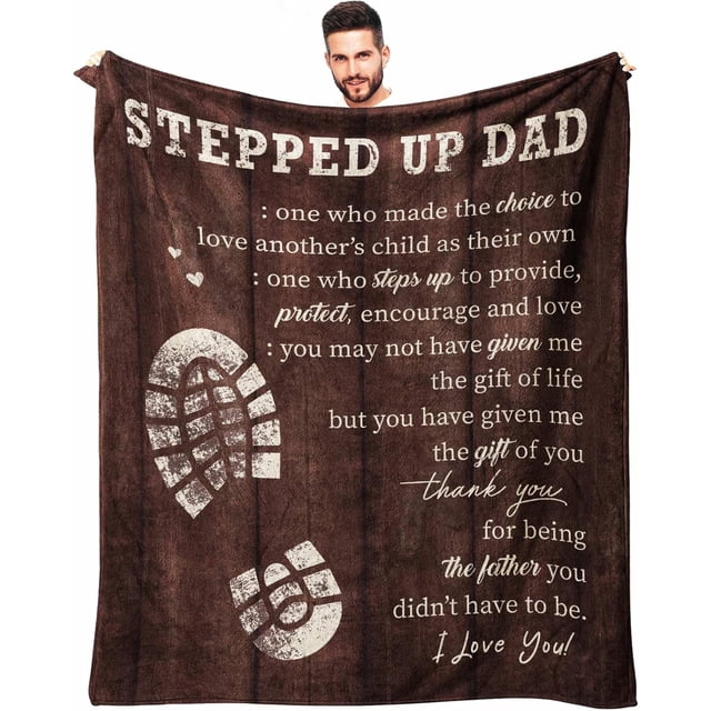 LHSHID Bonus Dad Gifts Step Dad Gifts from Daughter Son to Our Bonus Dad Gift Throw Blanket Bonus Dad Birthday Gift Ideas Stepped Up Dad Father Gifts Best Step Dad Ever Gifts 50"x60"