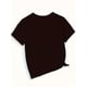 thumbnail image 2 of Girls' Soft Cotton Blend T-Shirt with Cute Paw Print - Casual Round Neck, Short Sleeve Top for Summer, 2 of 7