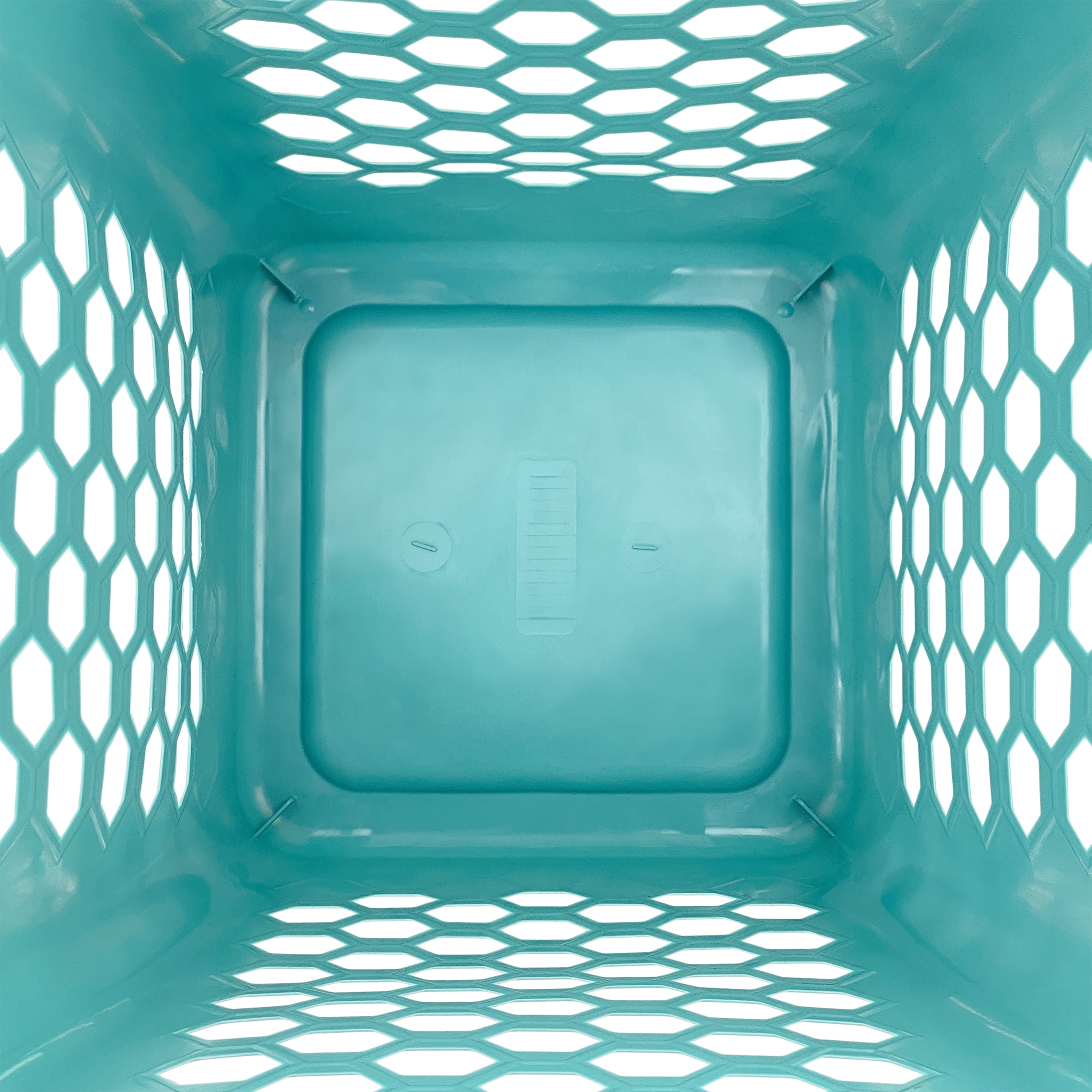 Mainstays Square Flexible Plastic Laundry Hamper Basket, Teal Splash, Adult