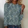 thumbnail image 2 of Jamicy Chandails en Molleton pour Femmes Mode Printemps 2025 Manches Longues Col Rond Imprimé Ample Décontracté Pull Tee Tops Vêtements d'Automne, 2 of 4