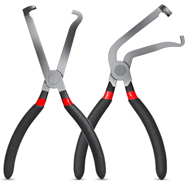 Electrical Disconnect Pliers for Cars - 60 Degree & Straight Automotive Connector Removal Tool, Compatible with 37960/37980, Fuel Line & Hose Clip Pliers Tool for Push Tab Style Plugs, Non-Slip Grip